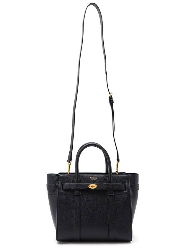 Bayswater Zipped Mini Classic Grain Tote Bag Black - MULBERRY - BALAAN 8