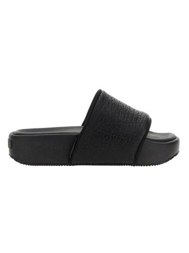 Logo Slide Leather Slippers Black - Y-3 - BALAAN 1