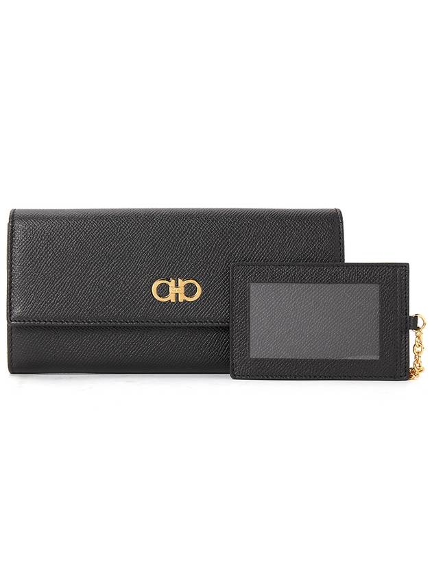 Ferragamo Gancini Women s Long Wallet 22 0380 NERO 0753048 - SALVATORE FERRAGAMO - BALAAN 3