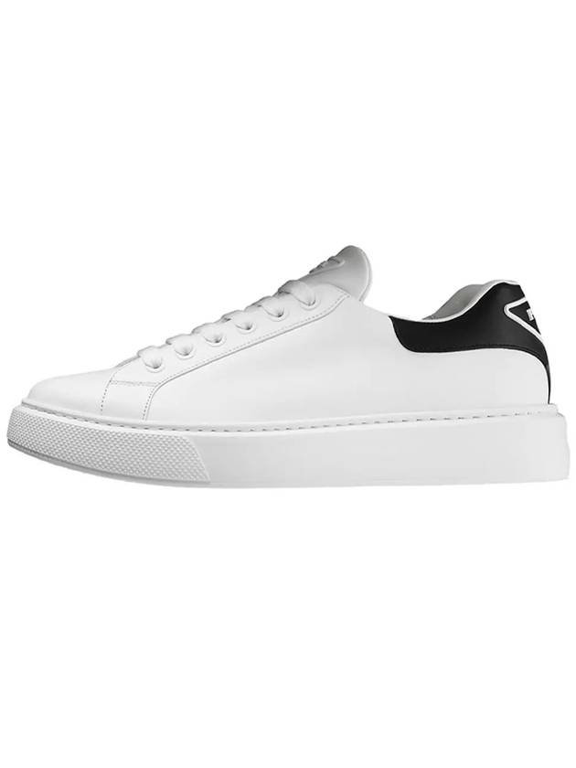 Triangle Logo Leather Low Top Sneakers White - PRADA - BALAAN 4