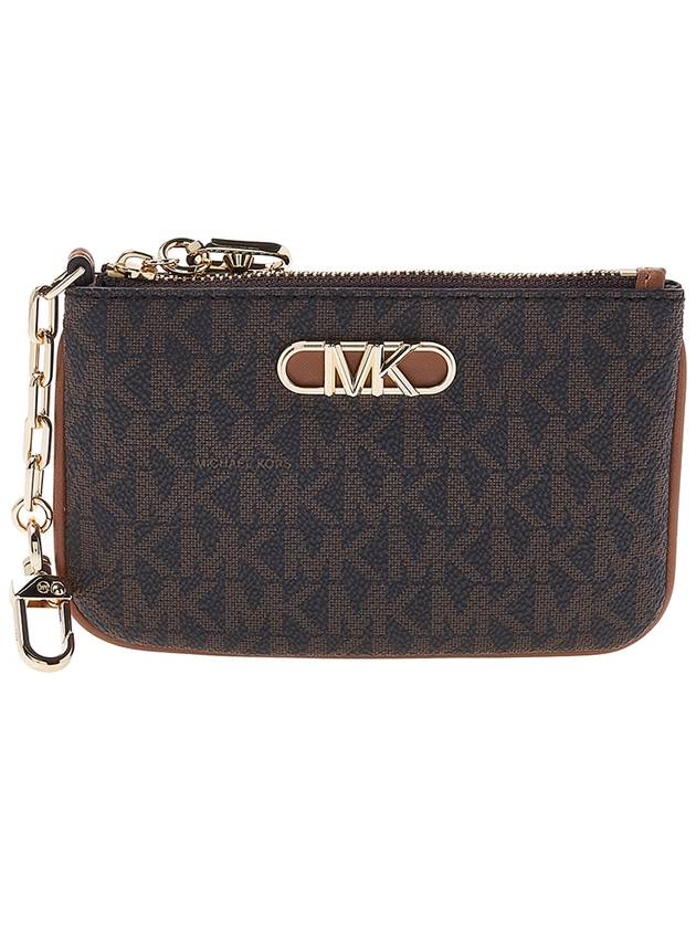 Parker Small Logo Zip Card Wallet Brown - MICHAEL KORS - BALAAN 2