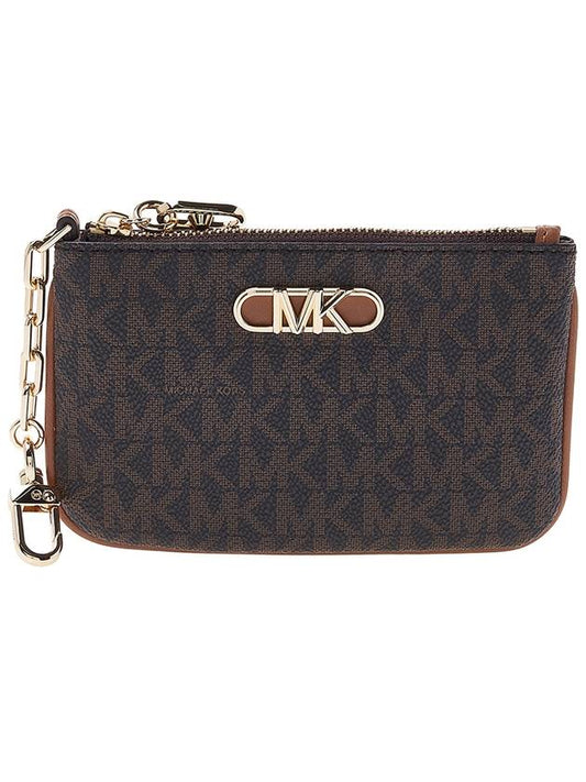 Parker Small Logo Zip Card Wallet Brown - MICHAEL KORS - BALAAN 2