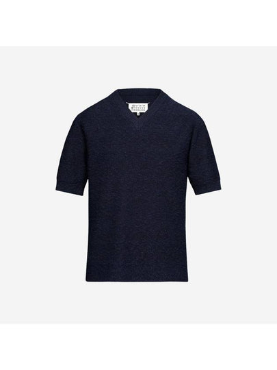 V-Neck Knit Top Navy - MAISON MARGIELA - BALAAN 2