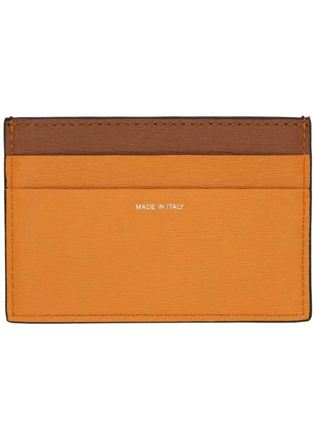 Two-Tone Grain Leather Card Holder Orange Black - PAUL SMITH - BALAAN 3