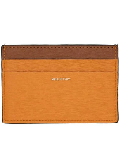 Two-Tone Grain Leather Card Holder Orange Black - PAUL SMITH - BALAAN 2