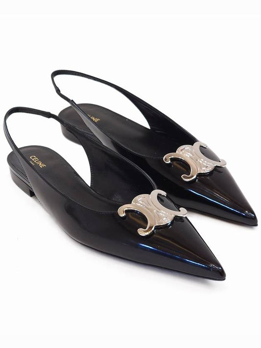 Women s Alma Triomphe Slingback Flat Shoes Black 358014371C 38NO - CELINE - BALAAN 1