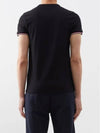 Logo Patch Cotton Short Sleeve Tricolor Brim TShirt Black - MONCLER - BALAAN 4