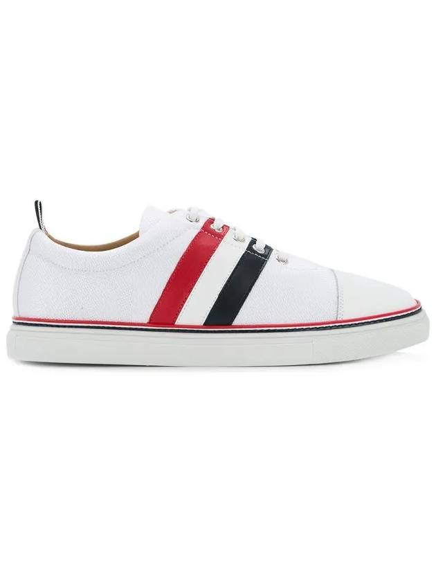 Diagonal Striped Low-Top Sneakers White - THOM BROWNE - BALAAN 3