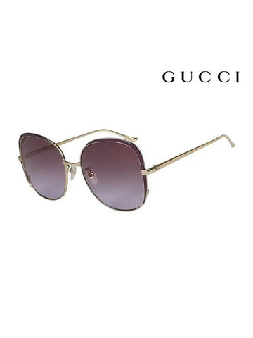 Eyewear Square Metal Sunglasses Purple - GUCCI - BALAAN 1