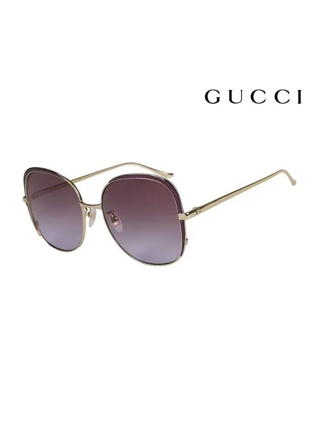 Eyewear Square Metal Sunglasses Purple - GUCCI - BALAAN 3