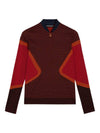 Diamond Seamless Mid Layer Long Sleeve T-Shirt Navy Red - J.LINDEBERG - BALAAN 2