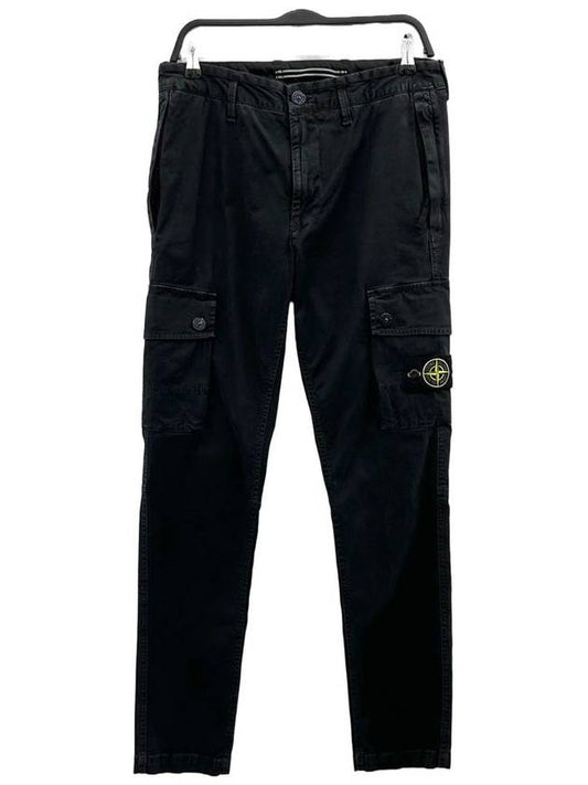 Wappen Patch Slim Fit Straight Pants Black - STONE ISLAND - BALAAN 2