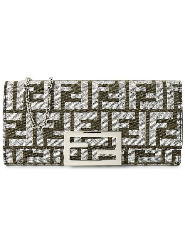 Baguette Continental Chain Long Wallet Brown Silver - FENDI - BALAAN 2