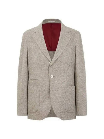 Men s Cashmere Wool Single Jacket Light Brown 271565 - BRUNELLO CUCINELLI - BALAAN 1