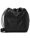 Drawstring Leather Small Cross Bag Black - JIL SANDER - BALAAN 2