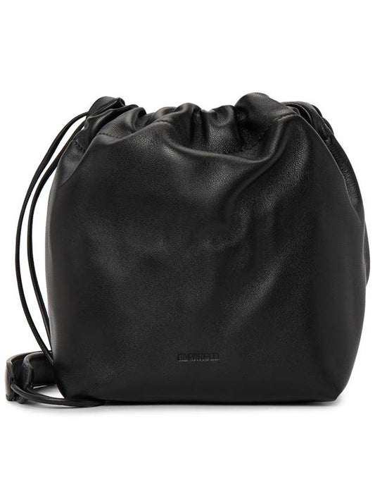 Drawstring Nappa Bucket Bag Black - JIL SANDER - BALAAN 2