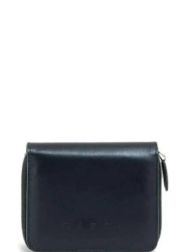 Embossed Logo Leather Card Wallet Black - MARNI - BALAAN 2