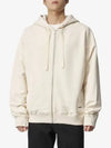 Logo Patch Cotton Zip-up Hoodie Beige - JIL SANDER - BALAAN 2