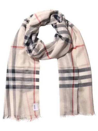 Giant Check Wool Silk Scarf - BURBERRY - BALAAN 1