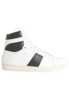 Suede High Top Sneakers White Khaki - SAINT LAURENT - BALAAN 1