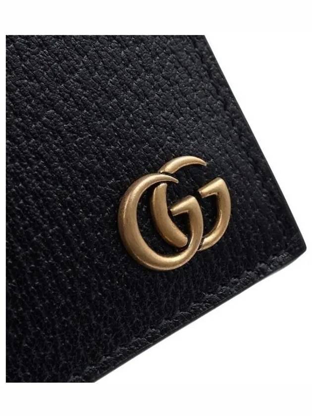 GG Marmont Leather Bi Fold Wallet Black Gold - GUCCI - BALAAN 6