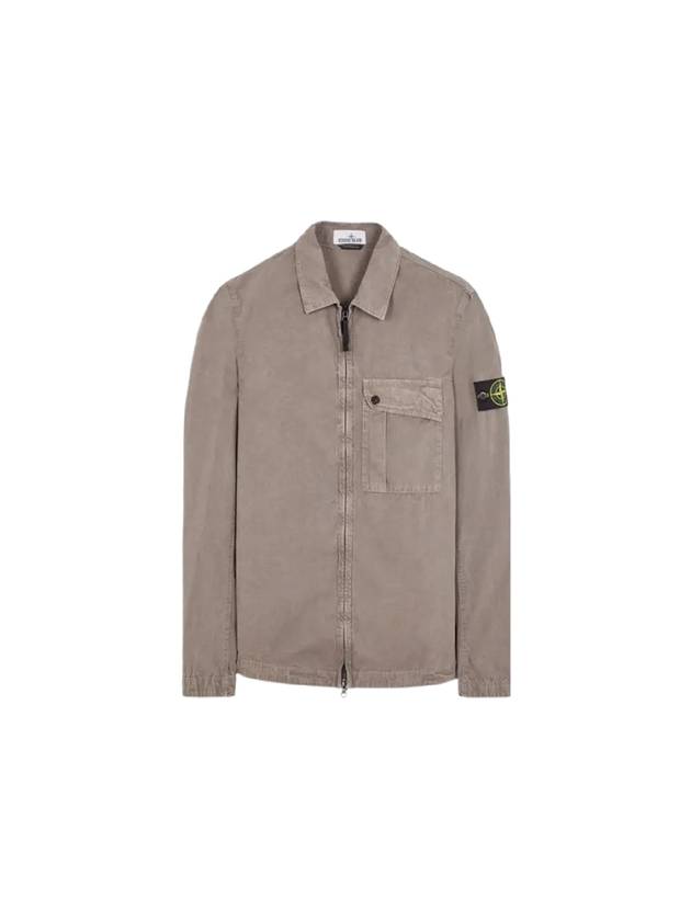 Old Treatment Garment Dyed Overshirt Jacket Dove Grey - STONE ISLAND - BALAAN 4