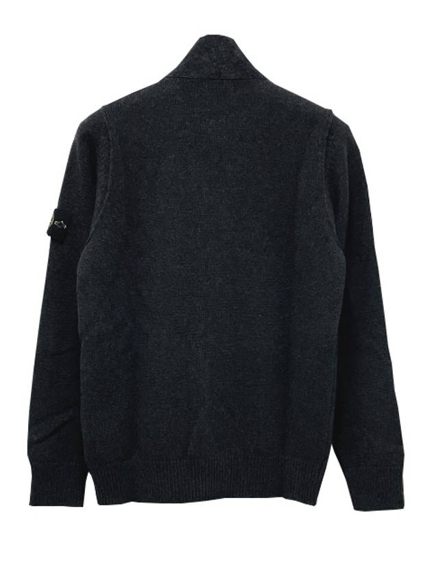 Lambswool Knit Cardigan Steel Grey - STONE ISLAND - BALAAN 4