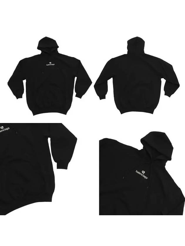 Logo Cotton Hoodie Black - BALENCIAGA - BALAAN 8