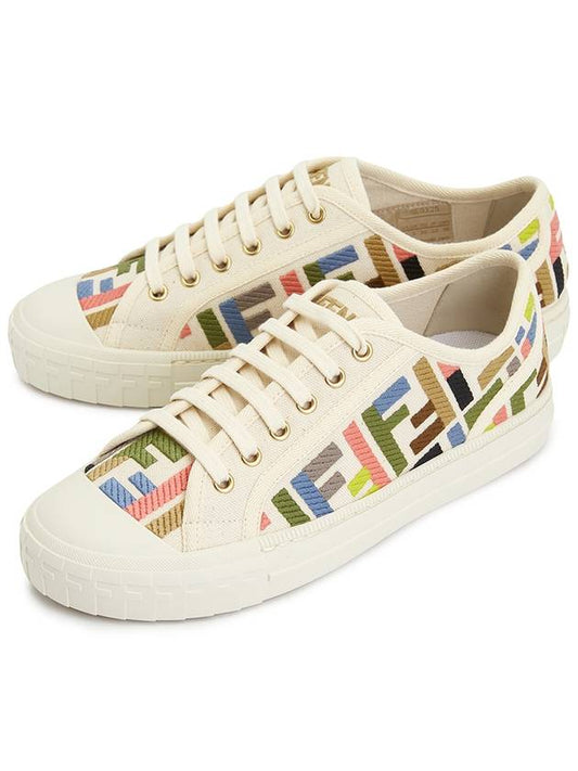 Domino Embroidered FF Logo Low-Top Sneakers - FENDI - BALAAN 2