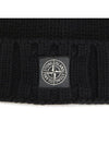 Logo Patch Wool Beanie Black - STONE ISLAND - BALAAN 5