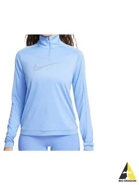 Nike Dri-FIT Swoosh Long Sleeve T-Shirt Blue - NIKE - BALAAN 2