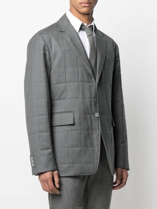 Twill Down Filled Jacket Grey - THOM BROWNE - BALAAN 5