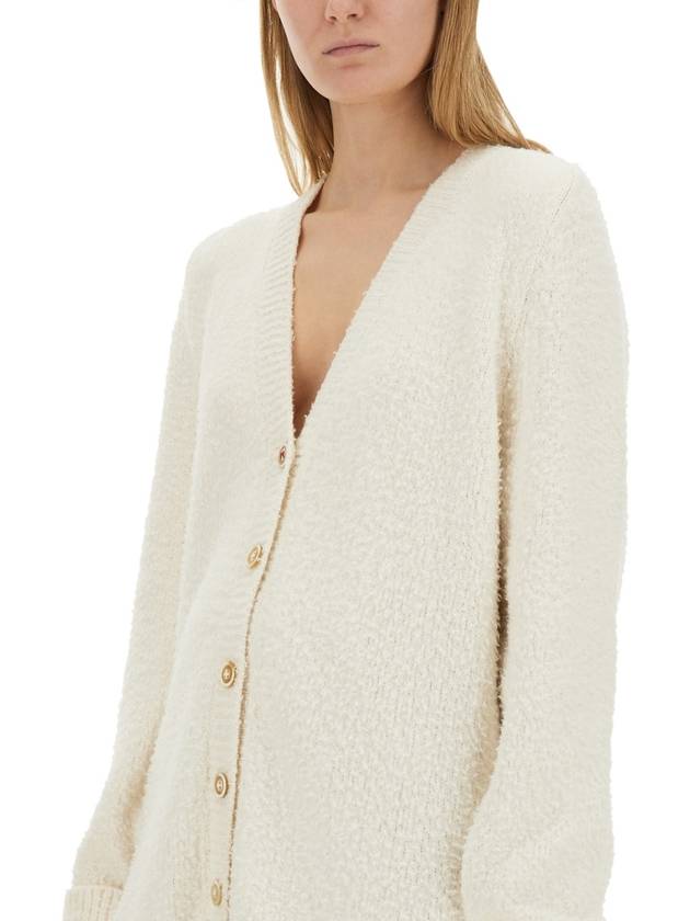 V-Neck Stitch Oversized Knit Cardigan White - MAISON MARGIELA - BALAAN 5