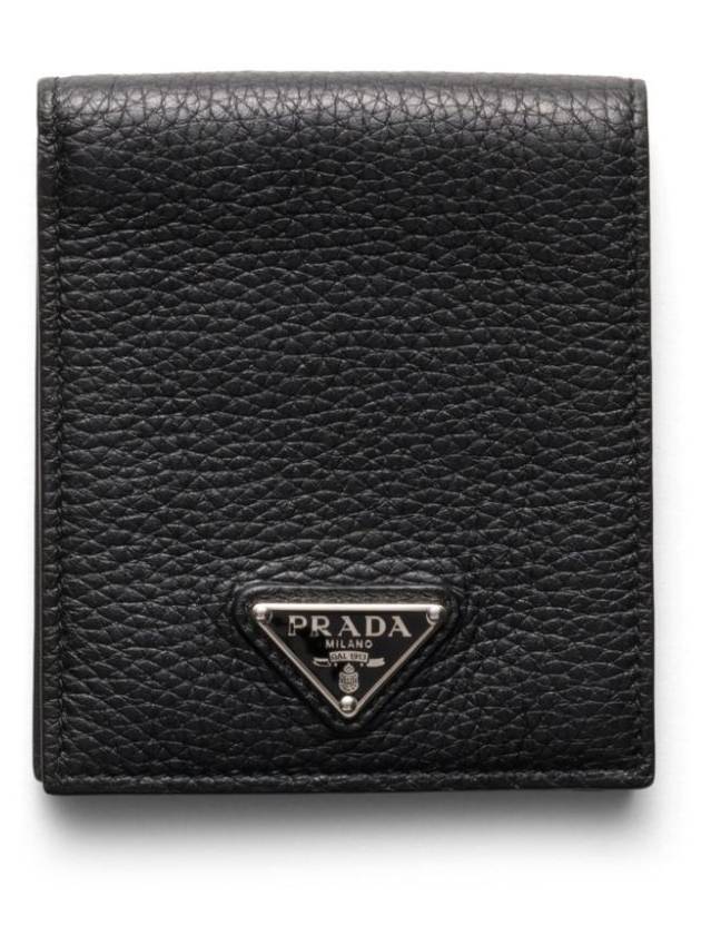 Enamel Triangle Logo Bifold Wallet Black - PRADA - BALAAN 2