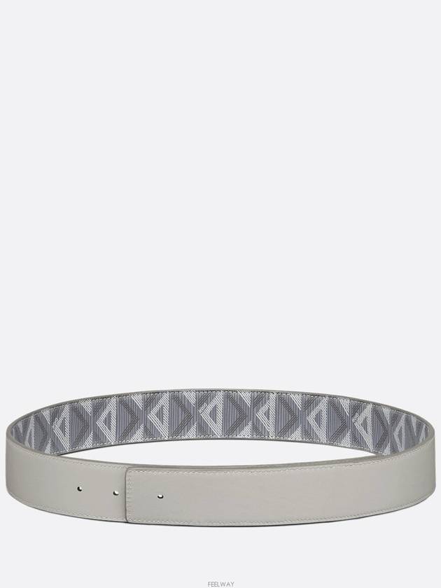 CD Diamond Canvas Calfskin Leather Belt Grey - DIOR - BALAAN 4