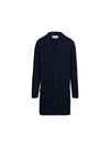 V Neck Wool Long Cardigan Navy - MAISON MARGIELA - BALAAN 1