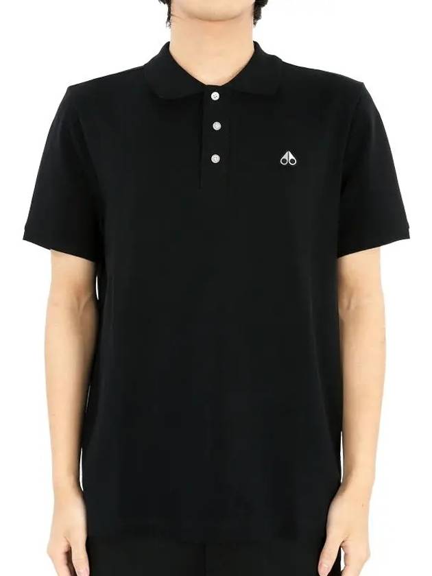 Embroidered Logo Short Sleeve Polo Shirt Black - MOOSE KNUCKLES - BALAAN 3