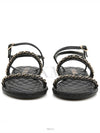 Black Gold Chain Quilted Strap Sandals Slippers G36934 - CHANEL - BALAAN 1