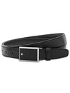 Plate Buckle Saffiano Leather Belt Black - MONTBLANC - BALAAN 2