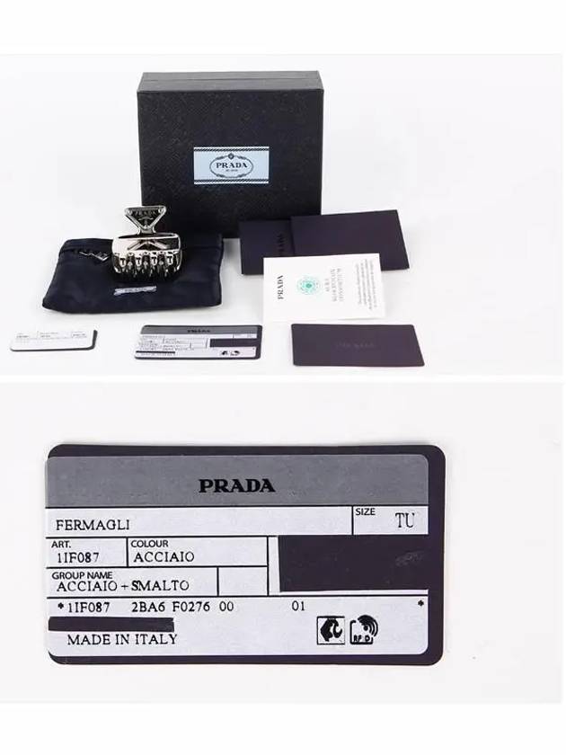 Metal Hair Clip Steel Grey - PRADA - BALAAN 7