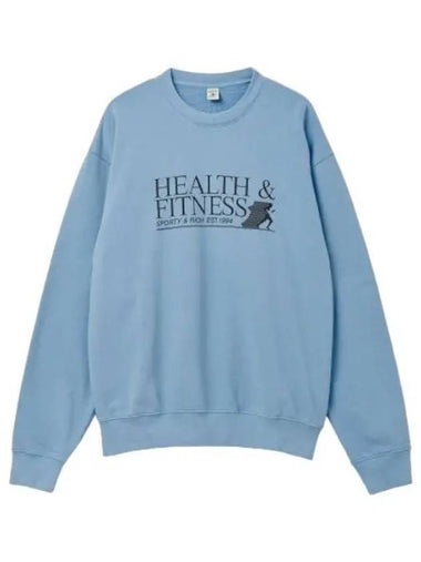 Health Fitness Logo Print Sweatshirt Sky Blue - SPORTY & RICH - BALAAN 1