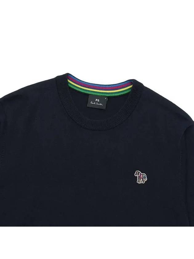 zebra patch crew neck knit top dark navy - PAUL SMITH - BALAAN 4