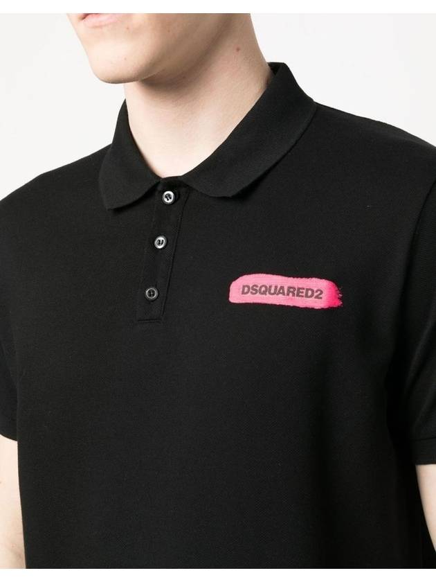 Logo Cotton Polo PK Shirt Black - DSQUARED2 - BALAAN 6