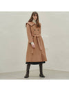 Women's Cashmere Sailor Collar Double CoatCamel - MITTE - BALAAN 1