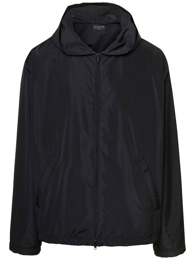 Logo Print Hooded Windbreaker Black - BALENCIAGA - BALAAN 2