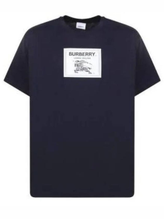 Men's Prorsum Label Cotton Short Sleeve T-Shirt Smoke Navy - BURBERRY - BALAAN 2