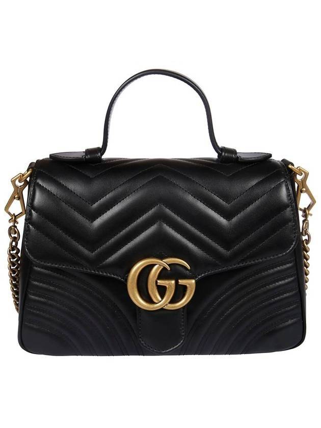 GG Marmont Matelasse Small Top Handle Tote Bag Black - GUCCI - BALAAN 1