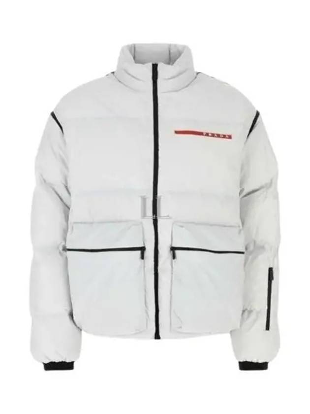 Logo Nylon Convertible Down Padded Jacket White - PRADA - BALAAN 2