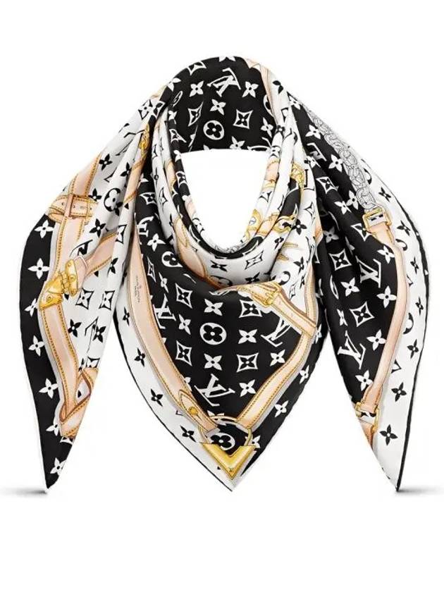 Monogram Confidential Square Scarf Black - LOUIS VUITTON - BALAAN 5