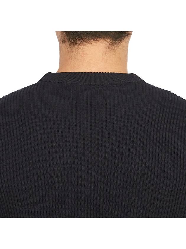 Crewneck Full Rib Wool Knit Top Navy - STONE ISLAND - BALAAN 8